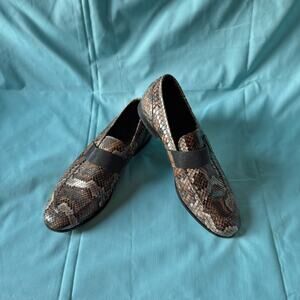 Brunello Cucinelli Python Loafers with Monili Strap, Women's size 38